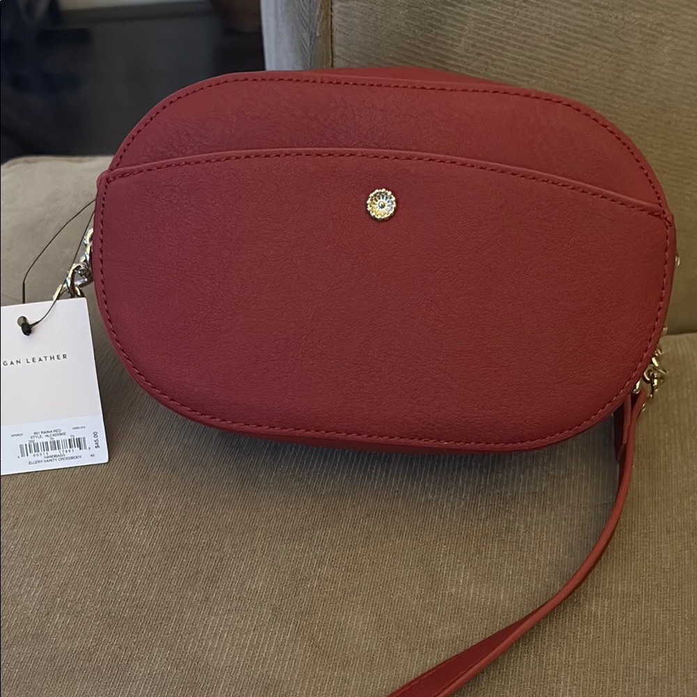 Elegant Red Leather Crossbody Bag